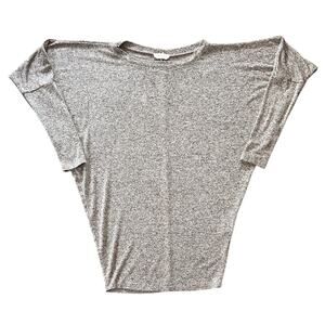 Heimious Dolman Sleeve Fitted Hem Tan & Black Top Small